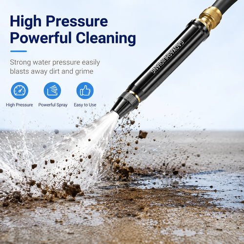 Adjustable high-pressure water nozzle with jet, shower, and mist spray modes for versatile home cleaning